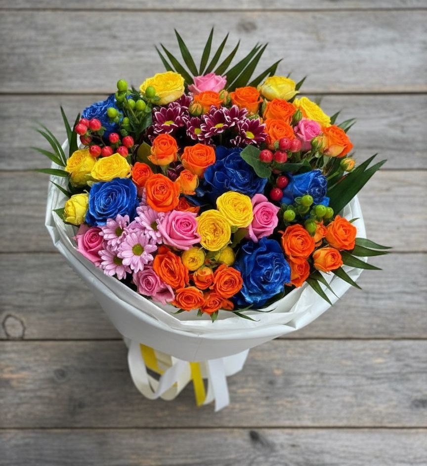 Букет цветов из: Розы и Хризантемы в Червлённой-Узловой