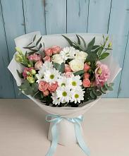 Букет цветов из:  Розы, Лизиантусы и Хризантемы в Червлённой-Узловой