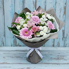 Букет цветов из:  Герберы, Альстромерии и Хризантемы #REPLACE_PRED# Червлённой-Узловой