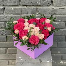 Цветочная композиция из Розы в коробке в Червлённой-Узловой