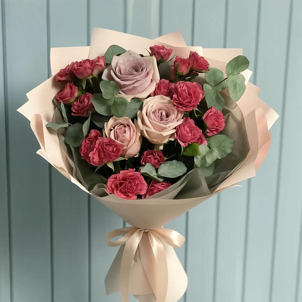 Букет цветов из: Гвоздики и Розы в Червлённой-Узловой
