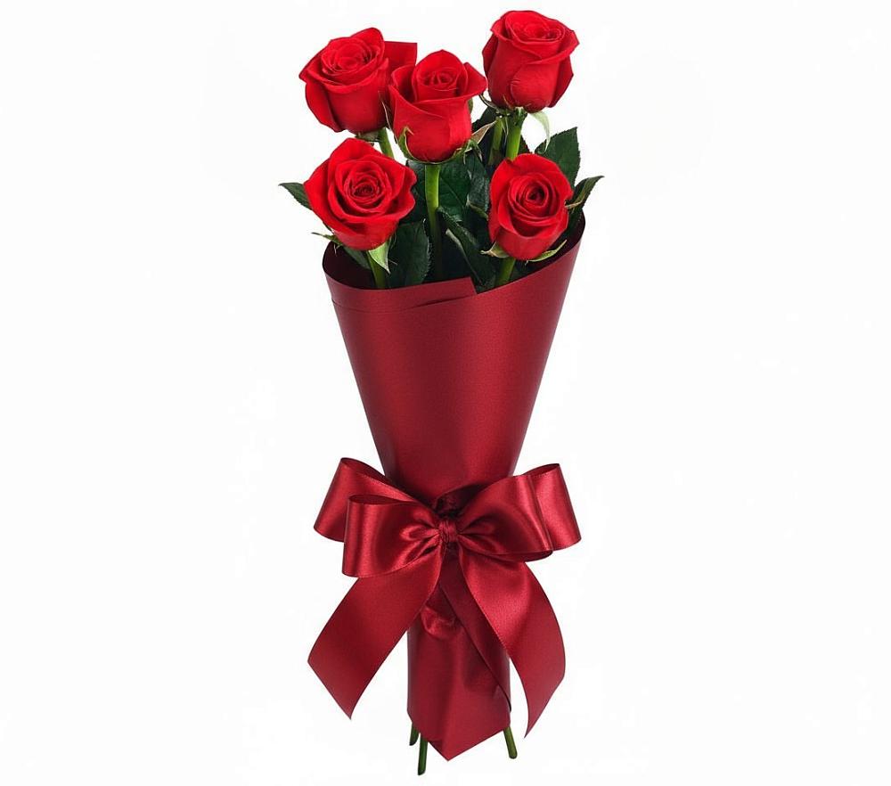 Букет 5 Красных роз Эдлесс Лав в Червлённой-Узловой