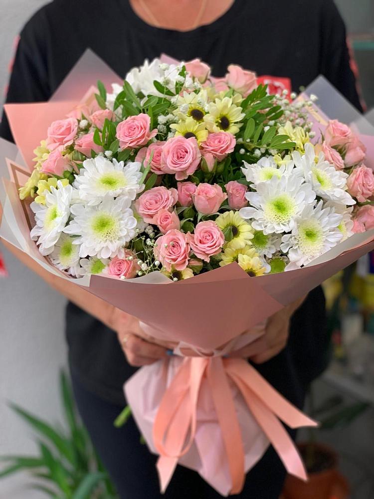 Букет цветов из: Розы и Хризантемы в Червлённой-Узловой