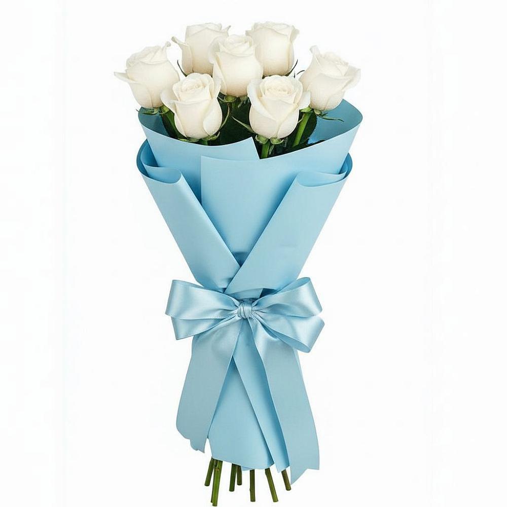 Букет 7 белых роз Проуд в Червлённой-Узловой