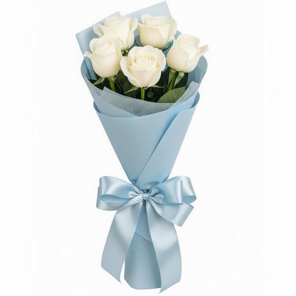 Букет 5 Белых роз Проуд в Червлённой-Узловой