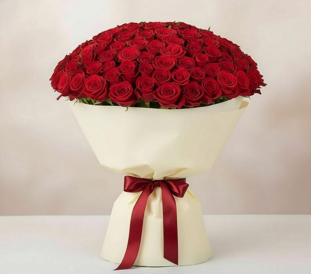 Букет 101 Красная роза Милано в Червлённой-Узловой