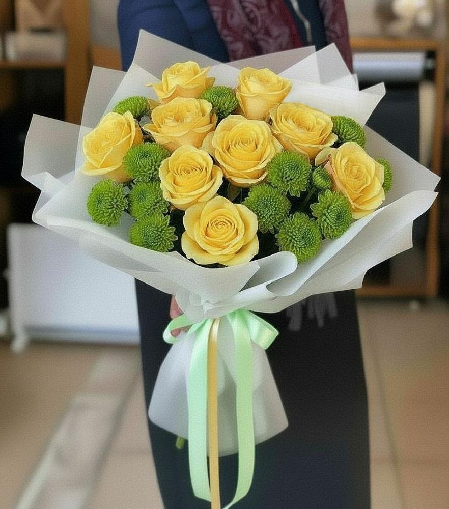 Букет цветов из: Хризантемы и Розы в Червлённой-Узловой