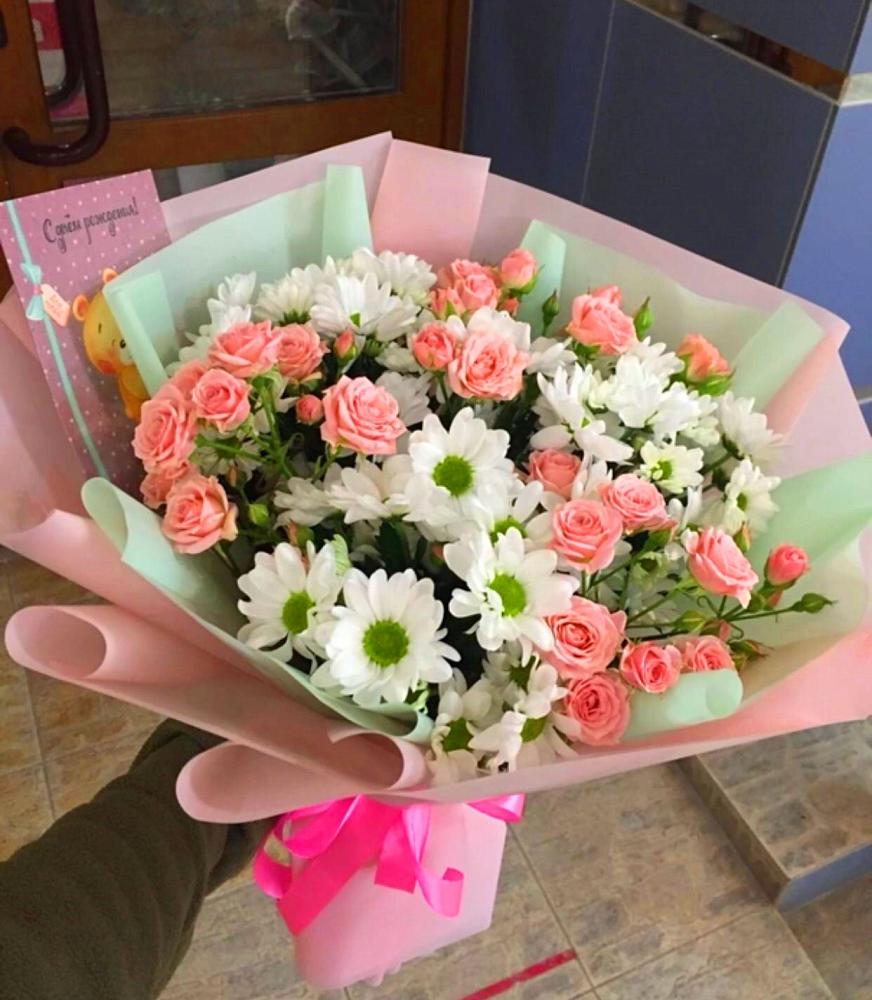 Букет цветов из: Розы и Хризантемы в Червлённой-Узловой