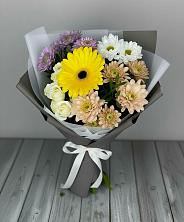 Букет цветов из:  Розы, Герберы и Хризантемы в Червлённой-Узловой