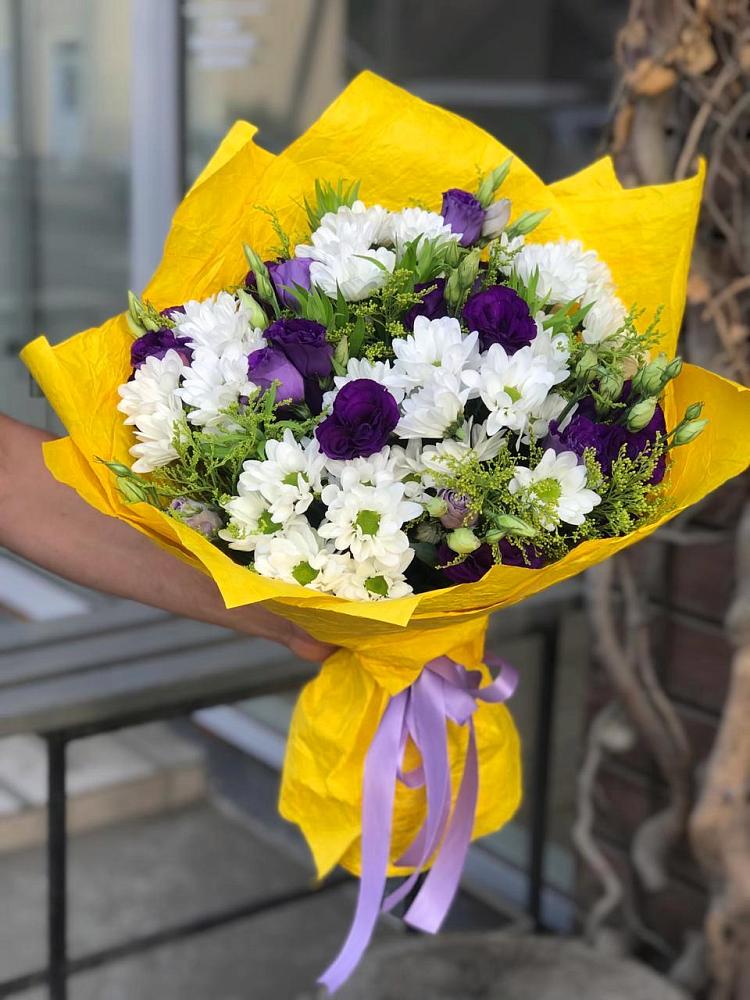 Букет цветов из: Ирисы, Хризантемы и Ромашки в Червлённой-Узловой