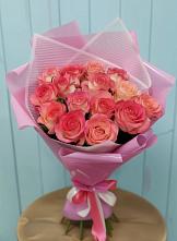 Букет 15 Розовых роз Равель #REPLACE_PRED# Червлённой-Узловой