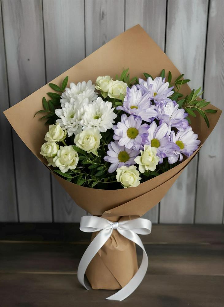 Букет цветов из: Хризантемы и Розы в Червлённой-Узловой